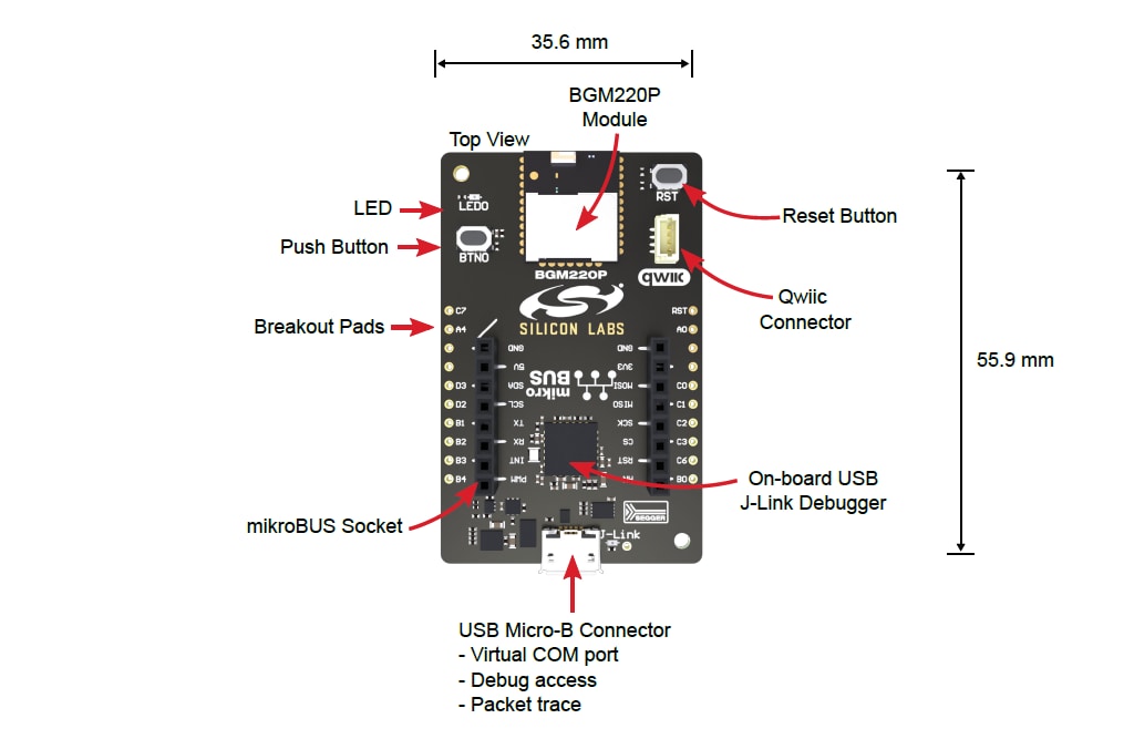 Silicon Labs BGM220 BLUETOOTH® Wireless Explorer Kit